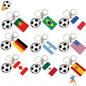 2PCS 2026 World Cup Soccer Keychain - 2026 World Cup Flag Keychain, Soccer Fan Gift & Souvenir