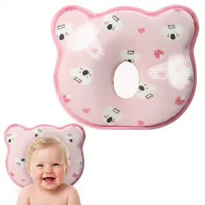 Memory Foam Baby Pillow for Newborn Flat Head Baby Pillow Machine-Washable Neck Support Prevent Flat Head