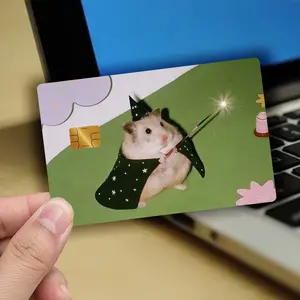 1 Set of 2 Creative Hamster Design Stickers - Durable PVC Card Protector, High-Quality Scratch-Resistant Privacy Cover, Suitable for Credit Cards, Bank Cards, and Passes