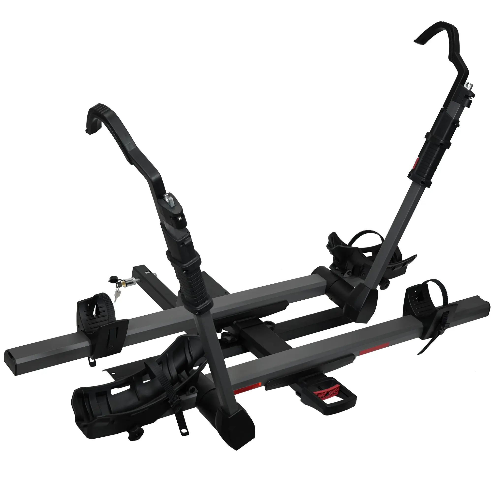BV Heavy Duty E-Bike Hitch Rack for 2 Bikes with Integrated Ramp, 2” Anti-Wobble Hitch Pin with Lock | BV-HR01-2-305FT