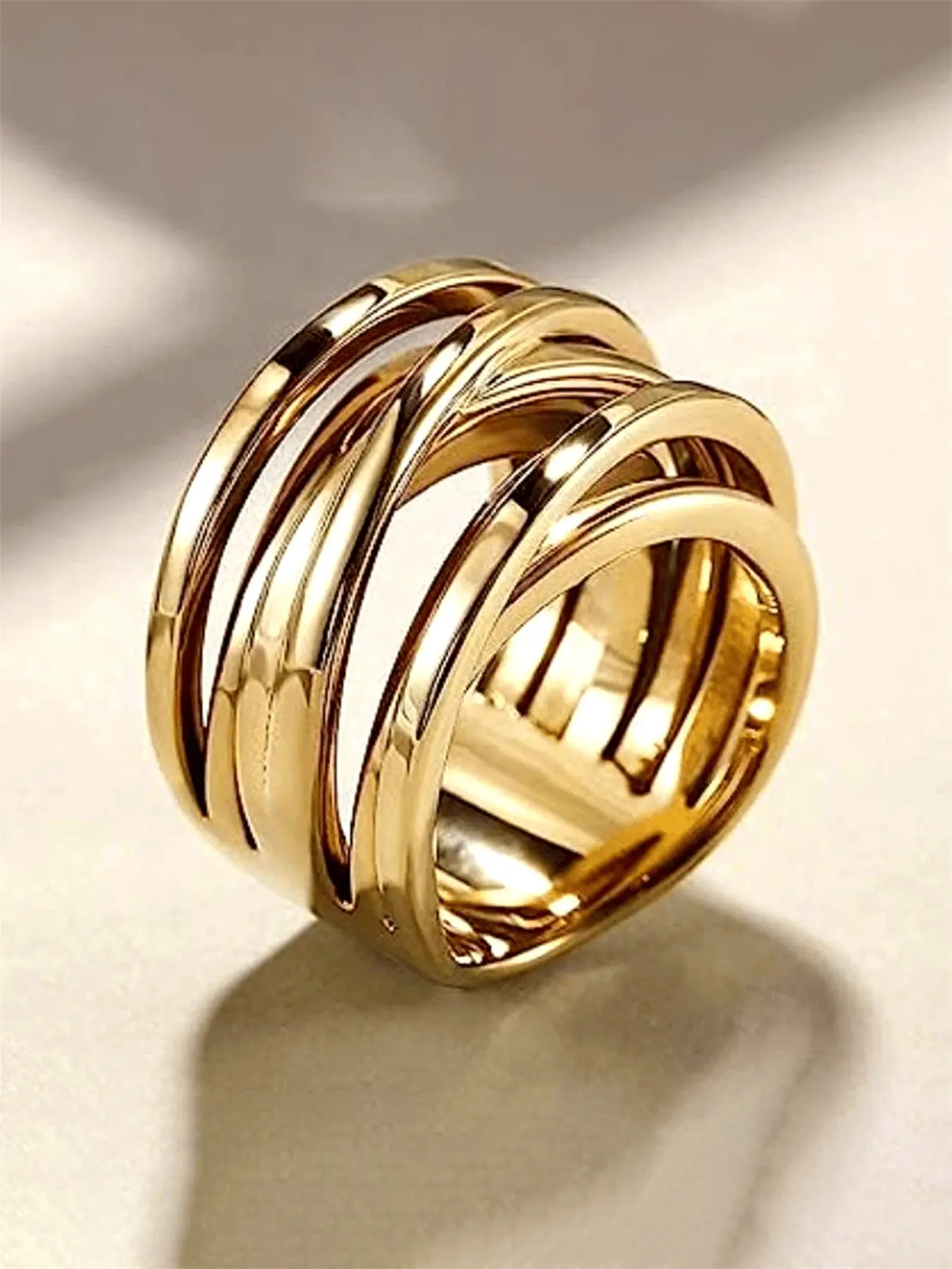 1 PC Glamorous Double Layered For Women For Valentine's Day Gift Wedding Anniversary Party Jewelry, Elegant Fashion Rings, Stackable Rings, Interchangeable Rings