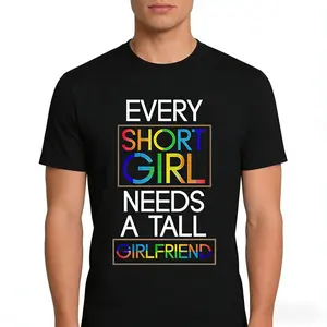 Lesbian Couple Pride Month LGBT T-Shirt, Unisex Graphic Tee, Sarcastic Rainbow Novelty Short Sleeve Apparel for Men and Women, Aesthetic Y2K Streetwear Fashion Top, Viral Double Print Lightweight Acid Wash Shirt