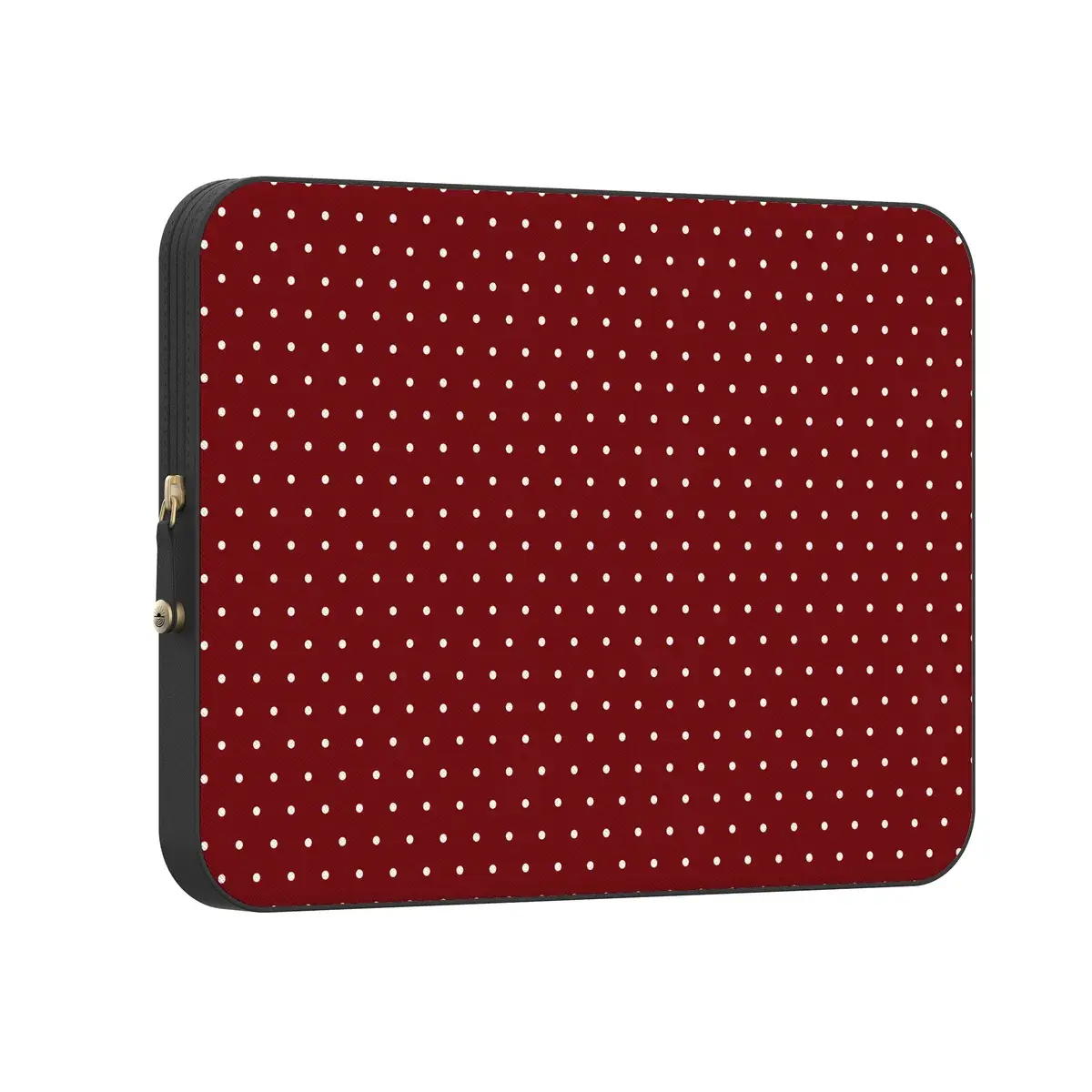 Casely PU Leather Water-Resistant MacBook Laptop Sleeve Case - Maroon Polka Dot with Cream Dots, Magnetic Lock Closure, Vintage Charm & Modern Tech Design, Manufacturer Warranty