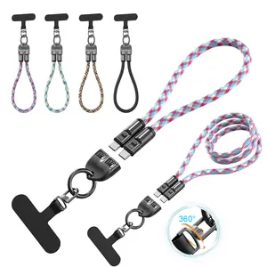 AISONK 240W USB C to USB C Fast Charging Cable - 2-in-1 Durable Braided Cord with Phone Lanyard, PD 3.1, 480Mbps Data Sync for Smartphone, Cellphone, Mobile Travel & Daily Carry