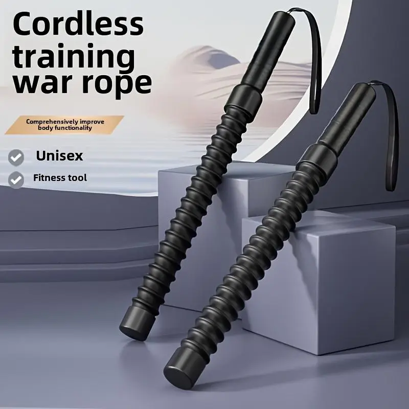 Portable Weighted Battle Rope - with Detachable Weights for Home Gym, Martial Arts, Boxing Training - Space-Saving Design, Core & Upper Body Workout - Must-Have for Fitness Enthusiasts - Home Gym Exercise Equipment