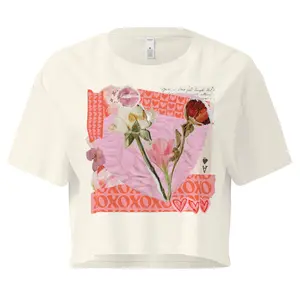 Valentine's Romantic Collage Crop Top T-Shirt