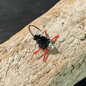 Handtied Perch lure- Natural Coloration with Black and Red design