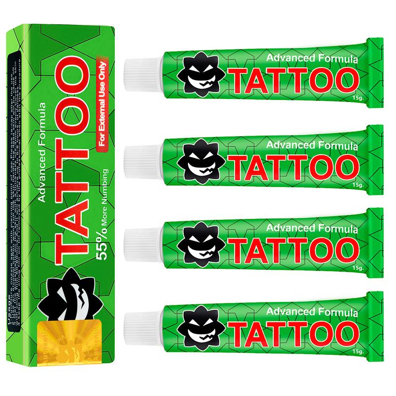 TKTX Tattoo Numbing Cream - Green 80% Numbing - Painless Tattoos Cream- Effective Numbing Formula for No-Distraction Tattoos (10g*4 Tubes)