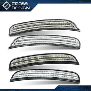 CROSSDESIGN Fit For 2015-2022 Dodge Charger 4Pcs Front & Rear Clear Side Marker Light Lamp