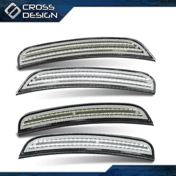 CROSSDESIGN Fit For 2015-2022 Dodge Charger 4Pcs Front & Rear Clear Side Marker Light Lamp