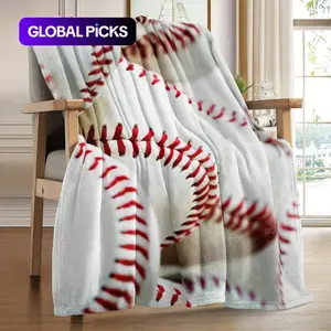 Baseball Pattern Throw Blanket, 1 Count Soft Comfortable Lightweight Blanket, Cool Bedroom Warm Napping Blanket for Home Office Travel Camping, Soft Microfiber Blanket #GLOBAL PICKS