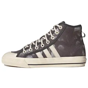 Adidas Originals Nizza Hi RF Casual Durable Mid-Top Sneakers Unisex Deep Brown Verifiable, with credentials and supporting global authentication