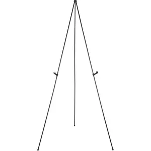 Easel Display Stand, Instant Floor Poster, Lightweight, Collapsible and Portable with Tripod Base, Black Steel (supports 5 pounds)