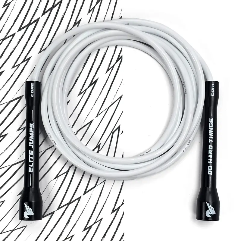 Elite Jumps 6mm PVC Jump Rope - Unbreakable Handles, Durable Cord, PVC Core, Customizable 10ft Length for Tall Jumpers, Gym & Home Workout Exercise Equipment for Boxers, HIIT Training Gear
