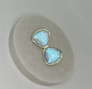 aretes de corazón efecto sirena en acero inoxidable (22.04mm)