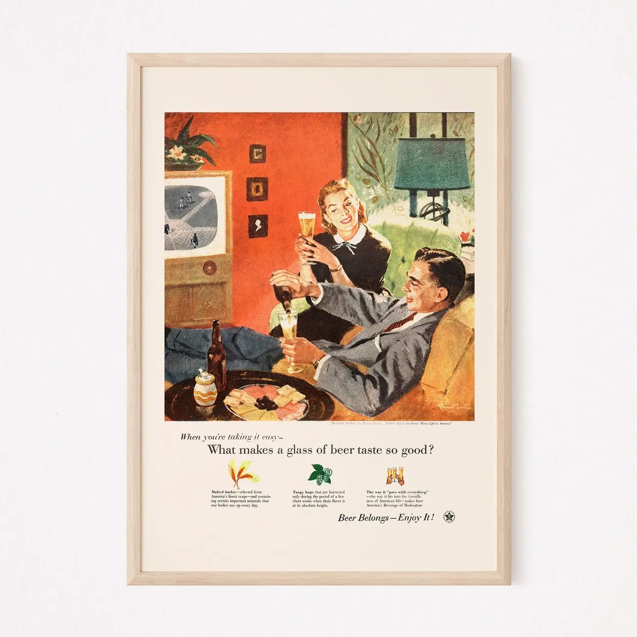 OLD KITSCH BEER Ad, Retro Beer Poster, Bar Poster Decor Brewmaster Art Beer Lover Gift Vintage Beer Art Retro Bar Decor zz55