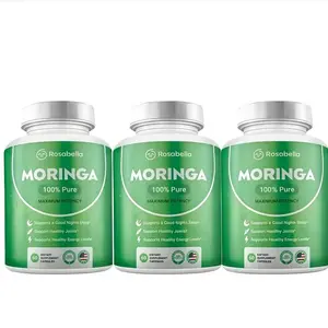 【Flash Sale 3 bottles] Rosabella Organic Moringa 800 mg Capsules 2-Pack | Herbal Immune & Digestive Wellness Support | Natural Vitamin Boost | Daily Supplement Healthcare