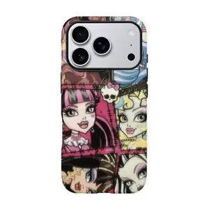 Monster High Characters Tough Shockproof Phone Case, Military Grade Drop Protection, Spooky Monster High Design Cover for Men Women Halloween Christmas Gift, Mobile Phone Accessory for iPhone 11 12 13 14 15 16 17 Pro Max Plus