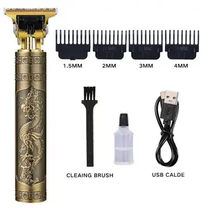 Men’s Cordless Rechargeable T-Blade Trimmers Zero Gapped Hair Cutting Kit