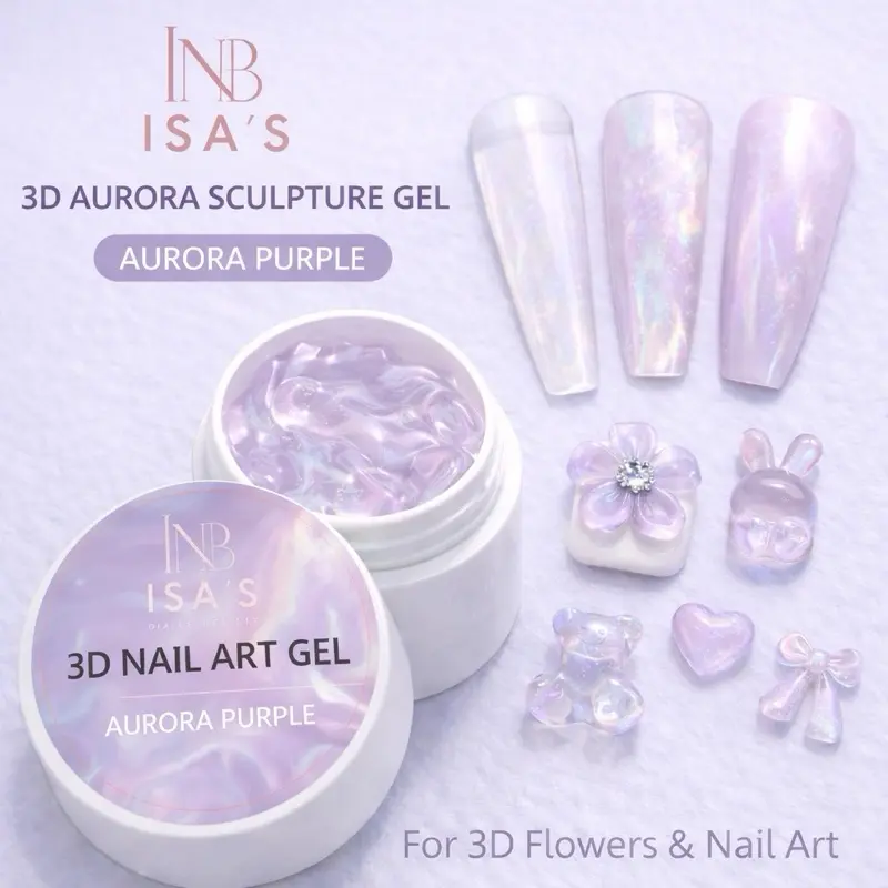 Purple aurora Builder Gel for Nail Extensions