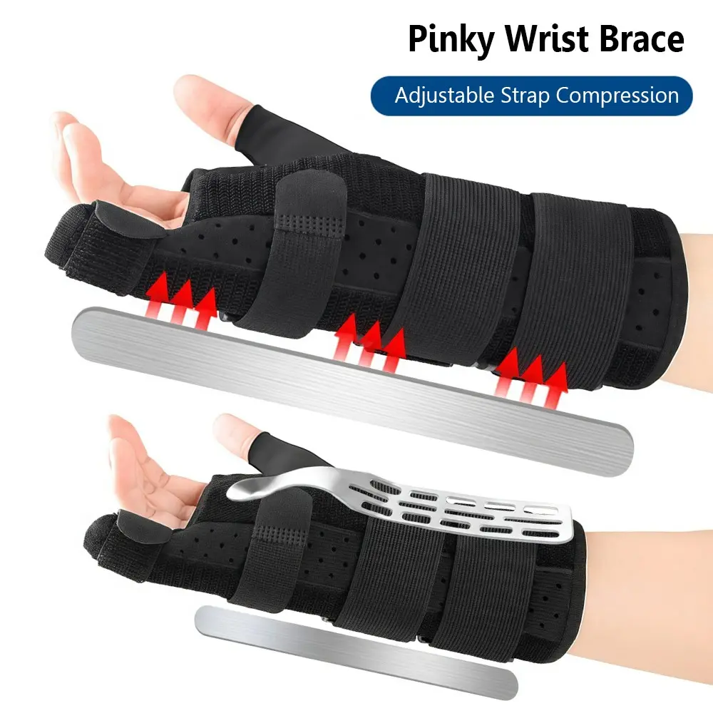 1Pcs Adjustable Strap Compression Belt Hand Brace Wrist Support, Pinky Finger Splints, Little Finger Brace Supports Pinky Metacarpals and Knuckles for Men Women Fingers Hand Support