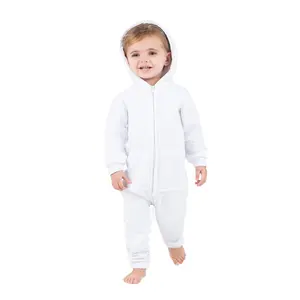 White Frosting Infant Footless Hoodie Onesie