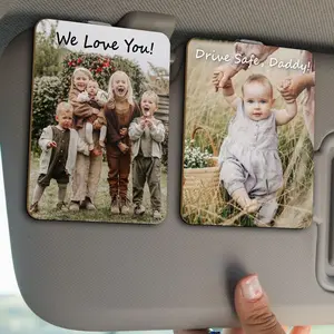Custom Photo Car Visor Clip, Personalized Father's Day Gift