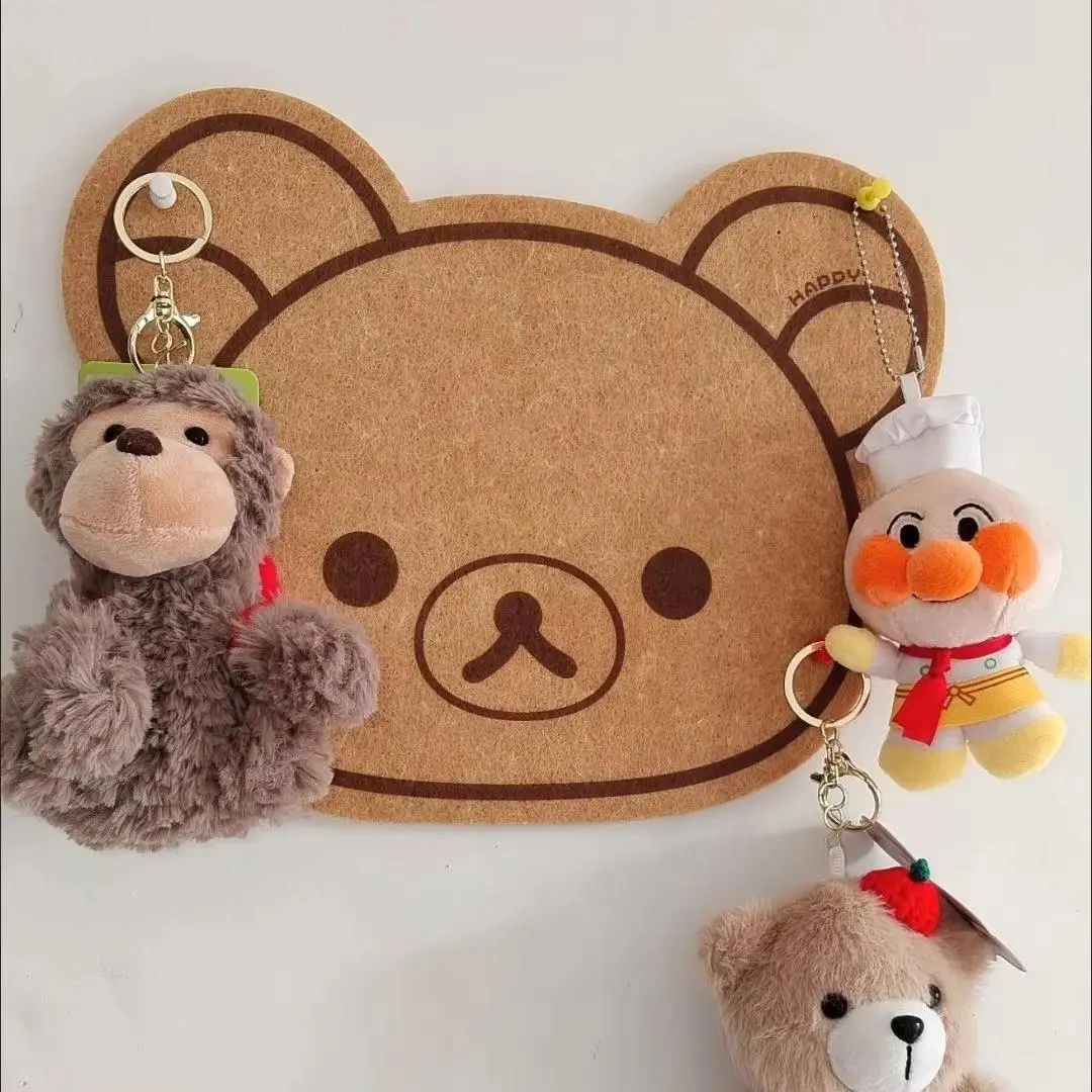 3D Cute Bear Flat Polyester Felt Wall Panel - DIY Removable Wall Sticker, Living Room Decor, Aesthetic Home & Kids Room Household Decoration Supply, Living Room Wall Decor, Wall Stickers