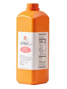 Soeos Peach Fruit Flavored Syrup, 68 fl oz (2 Liters), Rich & Sweet Fruit Syrup for Drinks, Desserts, and Pancakes – Perfect for Boba Tea, Milkshakes, Ice Cream, and Cocktails