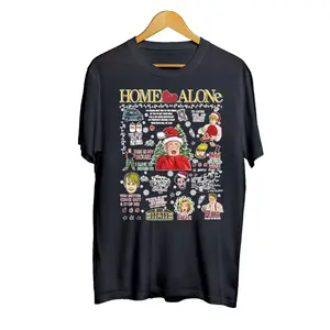 Home Alone Christmas Movie Winter Film Collection Cotton Graphic T Shirt Menswear Soft Menswear Soft