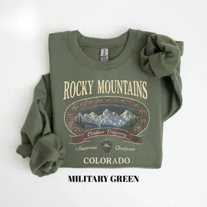 Retro Rocky Mountains Sweatshirt, Vintage 90s Colorado Graphic Crewneck, Mountain Hiking Pullover, Nostalgic Outdoor Gift