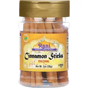 Rani Cinnamon Sticks 2oz (56g) PET Jar - 10-13 Sticks - Strong Aroma, Perfect for Baking, Cooking & Beverages | 3+ Inches Length - Cassia Saigon Cinnamon from Vietnam | Kosher