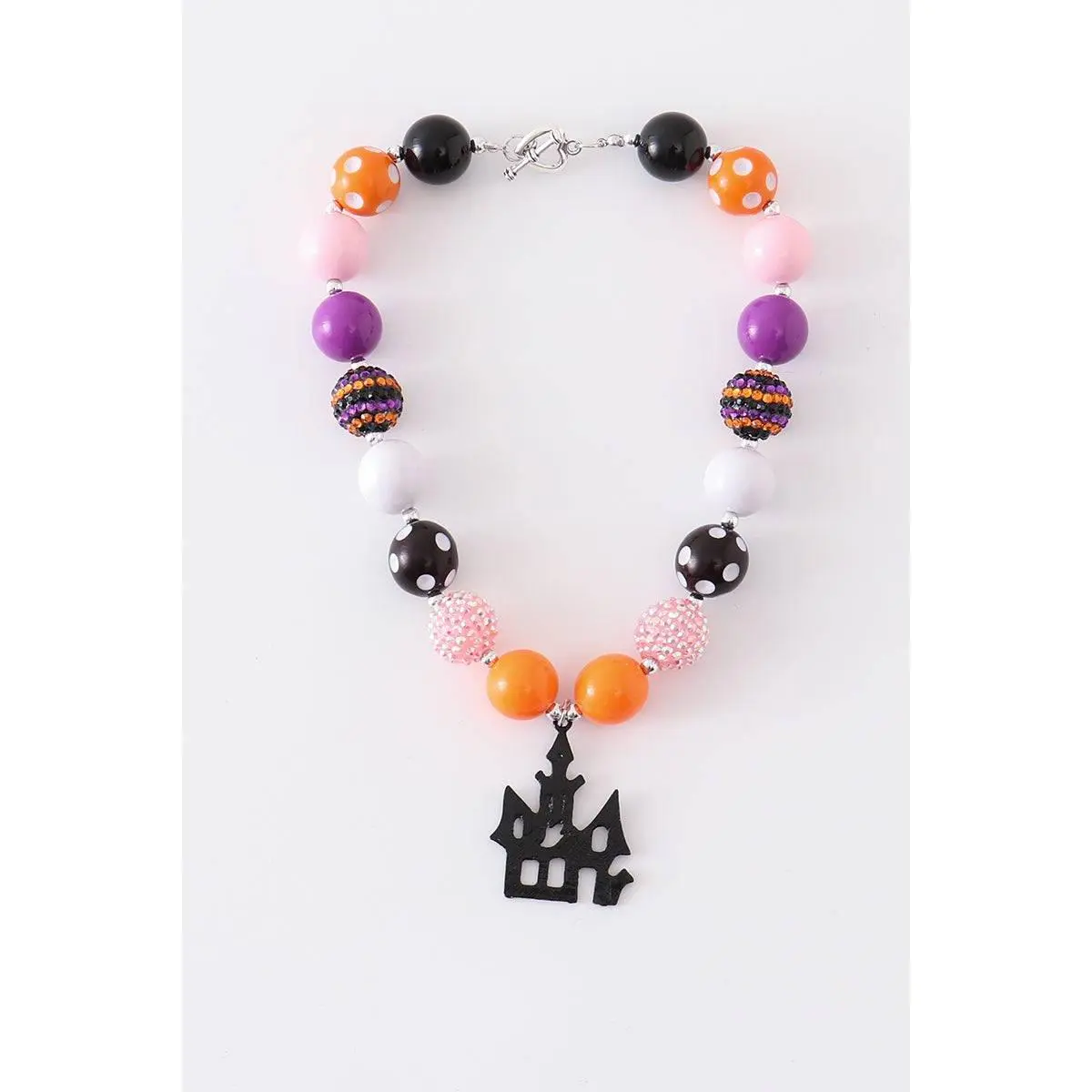 Halloween castle bubble chunky necklace