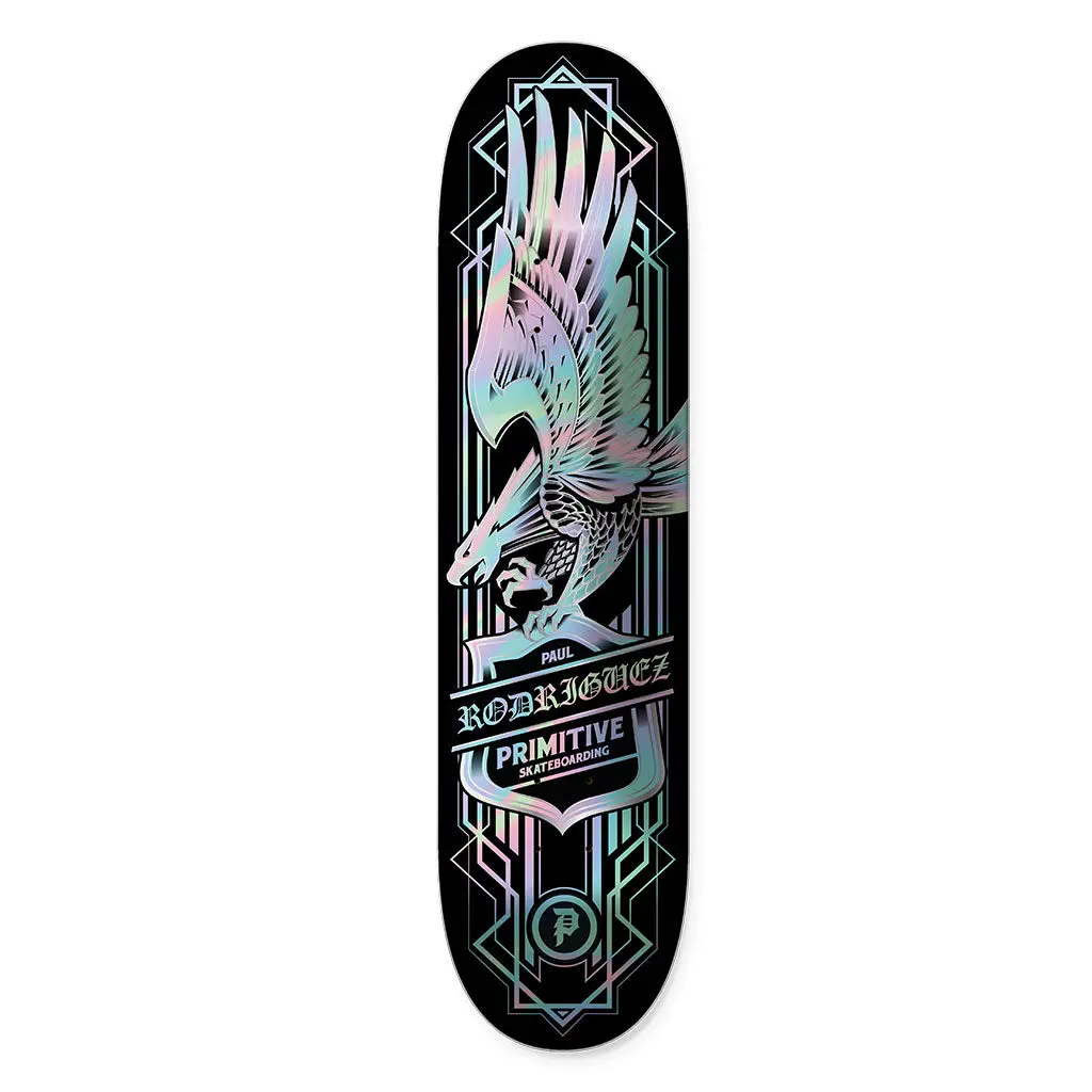 PRIMITIVE Skateboard Deck - Rodriguez Eagle Spectra | 7-Ply Hard Maple Wood, Medium Concave Deck with Holographic Foil | Multi-Size 7.75", 8.0", 8.25", 7 Ply Wood, Eagle Graphic, 14.18” Wheelbase, 7.75” X 31.05”