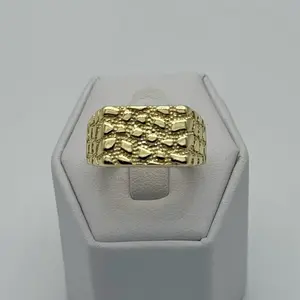 14K Laminated High Quality Nugget Ring Size Adjustable for Stylish Everyday Wear