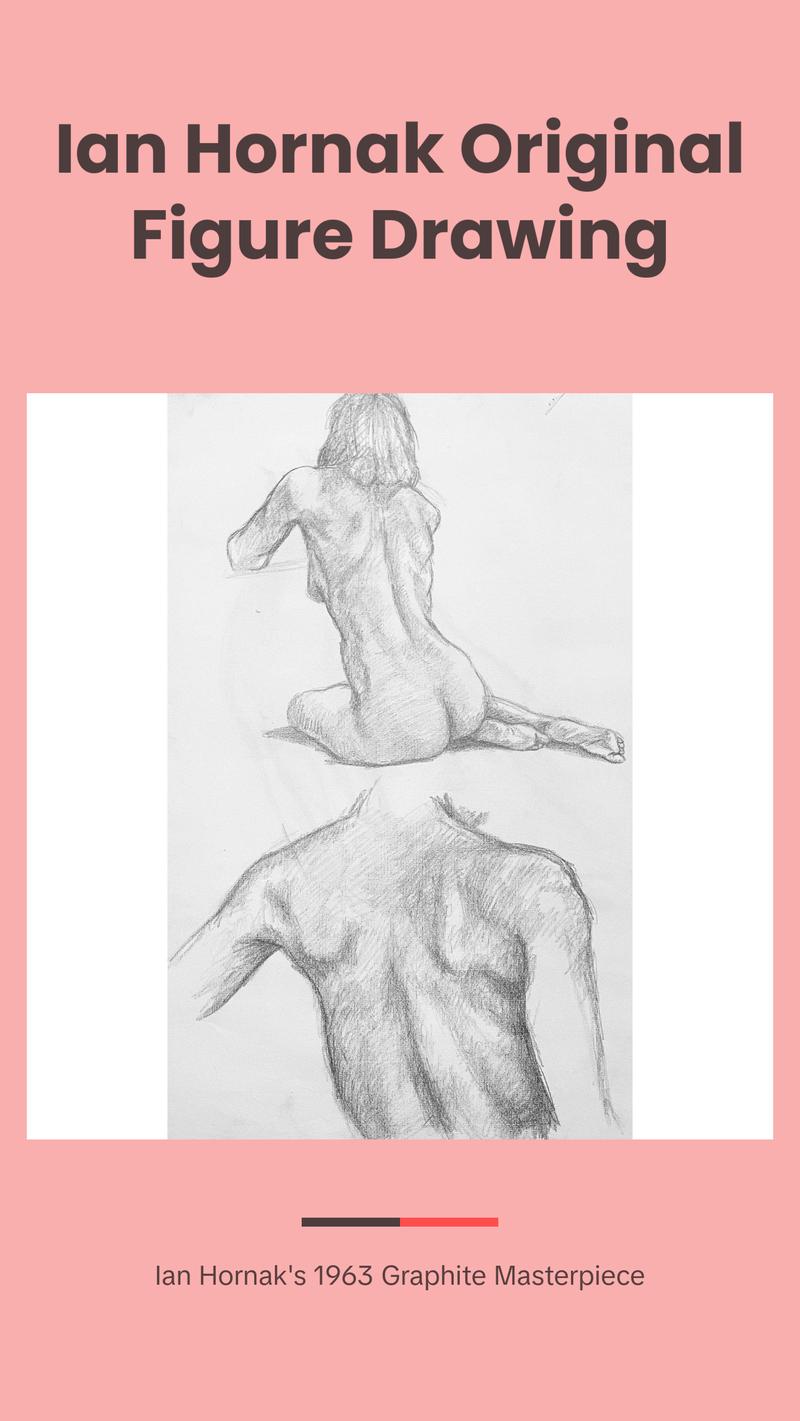 Ian Hornak, Renaissance Male and Female Nude Figure Study, 1963, Original Drawing