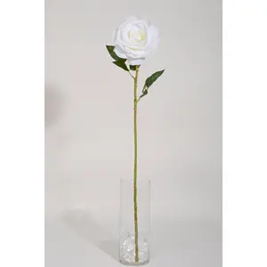 26" Silk Rose Spray White