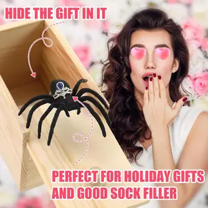 Funny Prank Box Set, Halloween Christmas Joke Gift, Scary Spider Surprise, Creative Handmade Gag Gifts for Family & Friends