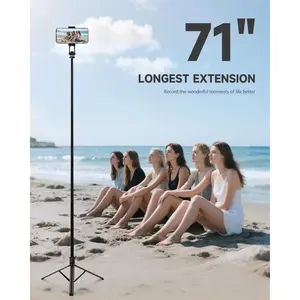 71” All-in-1 Portable Extendable Cell Phone Tripod & Selfie Stick Stand with Wireless Remote Control for iPhone/Android Phones, Cameras (Sports & Outdoor Leisure Equipment) class comfort