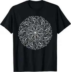 100% Cotton Curse Word Mandala Graphic Tees T Shirt For Women T-Shirt