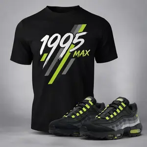 1995 Max Neon Strike Tee – Black Streetwear Sneaker Match Shirt