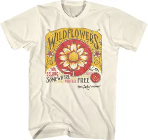 Wildflowers Tom Petty T-Shirt, 80S music Tee, tshirt for men, tshirt for women Menswear Retro Top Classic