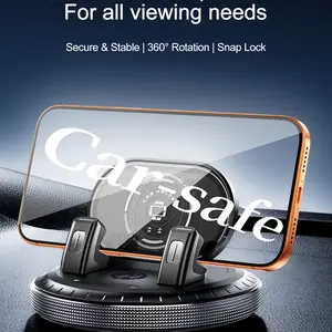 Universal Car Phone Holder, Adjustable Base with 360° Rotating Cup Mount, Non-Slip Dashboard Stand for All Smartphones, Navigation Support