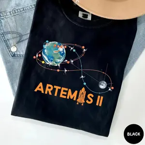 Artemis 2 T Shirt, Sci Fi Space Tee, NASA Shirt, Galaxy Lover Shirt, Moon Mission 2026