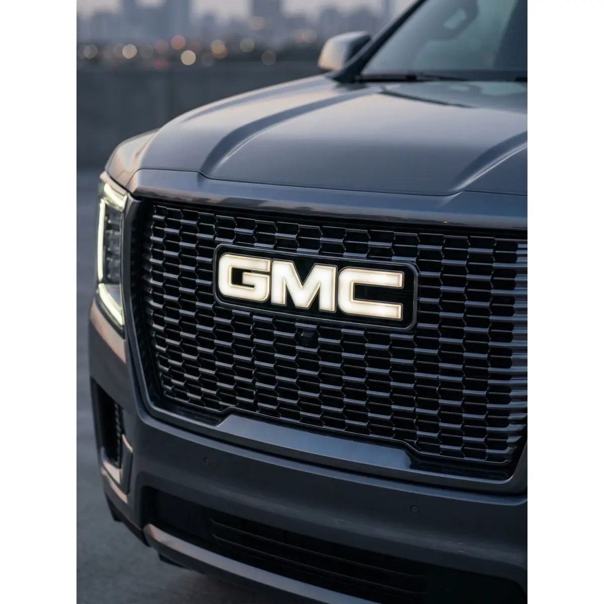 Illuminated LED Front Grille Emblem for Truck Stuff Silverado, 13.46×2.99in/ 34.2*7.6CM Plug-In Exterior Modification Accessory, Plug-and-Play Fit for GMC Yukon, Yukon XL (2007-2014), Canyon (2015-2017) - Truck Stuff, Stuff For Truck