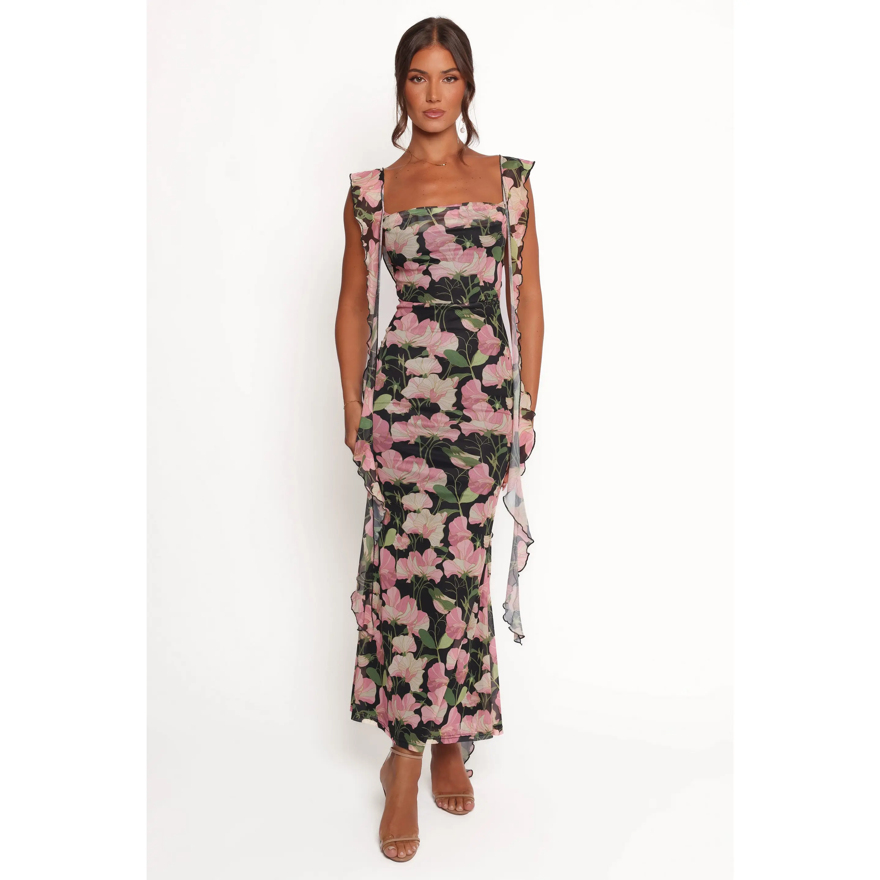 Chiara Maxi Dress - Black Floral