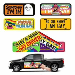 8PCS Gay Pride Magnetic Car Stickers Funny LGBT Magnet Decals for Vehicles Trucks Fridge Reusable Prank Bumper Magnets Colorful Car Accessories Creative Fun Design Set