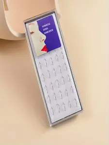 40 Piece Simple Nose Ring Set, Stainless Steel Piercing Hoop, 8mm Cartilage Earring Studs, Cute Daily & Party Accessories, All Season Jewelry