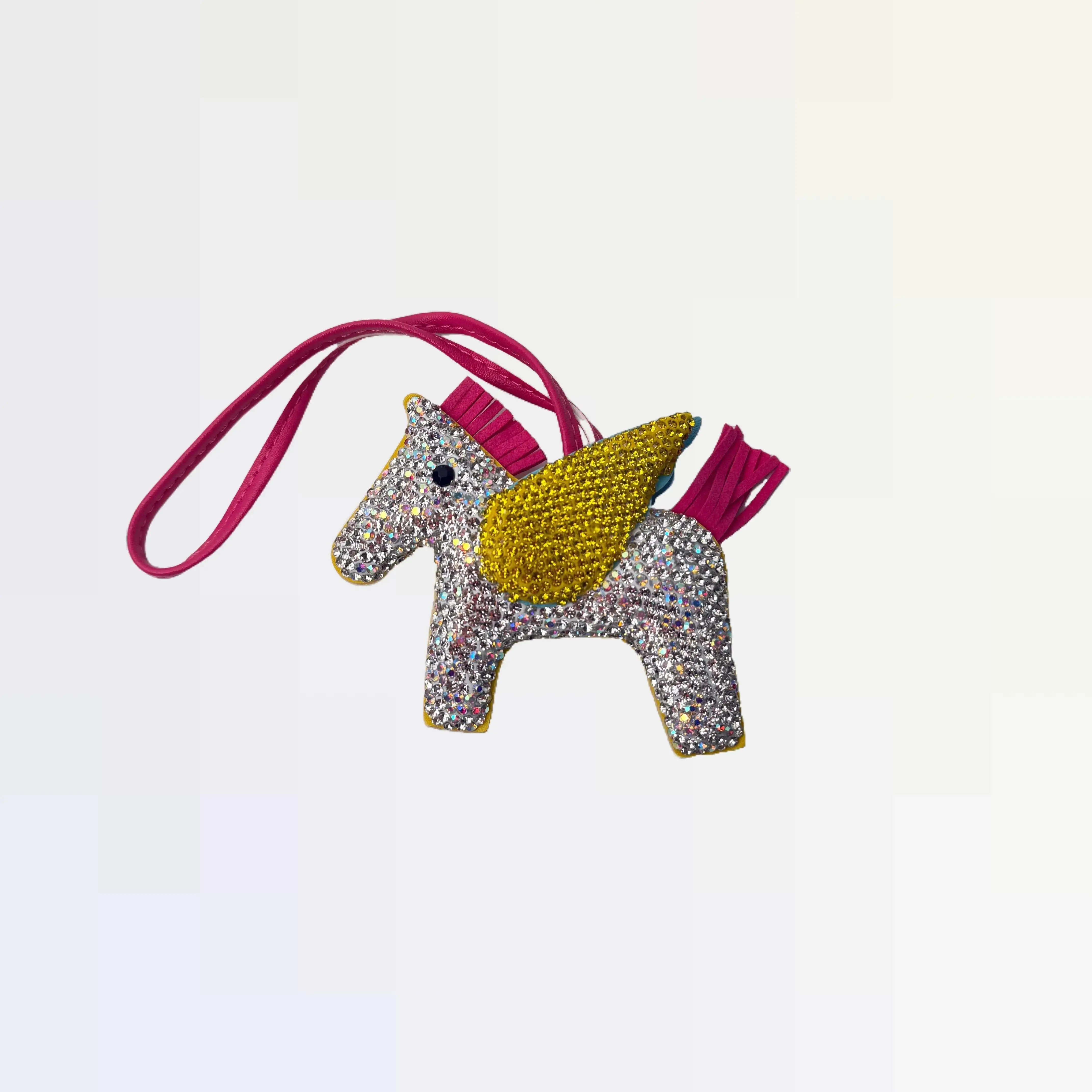 Sparkling Pegasus Charm – Crystal Horse Bag Pendant ZS018CC