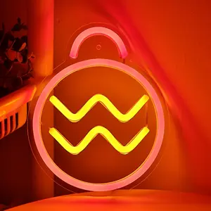 1pc Glowing Decorative Bauble Christmas Ball Ornament LED Neon Light | Perfect for Living Room, Store Window, Holiday Party, Festive Home Office, Restaurant Atmosphere, Mantel Entryway, Tree Topper, Mantelpiece Decoration,  Wall Hanging